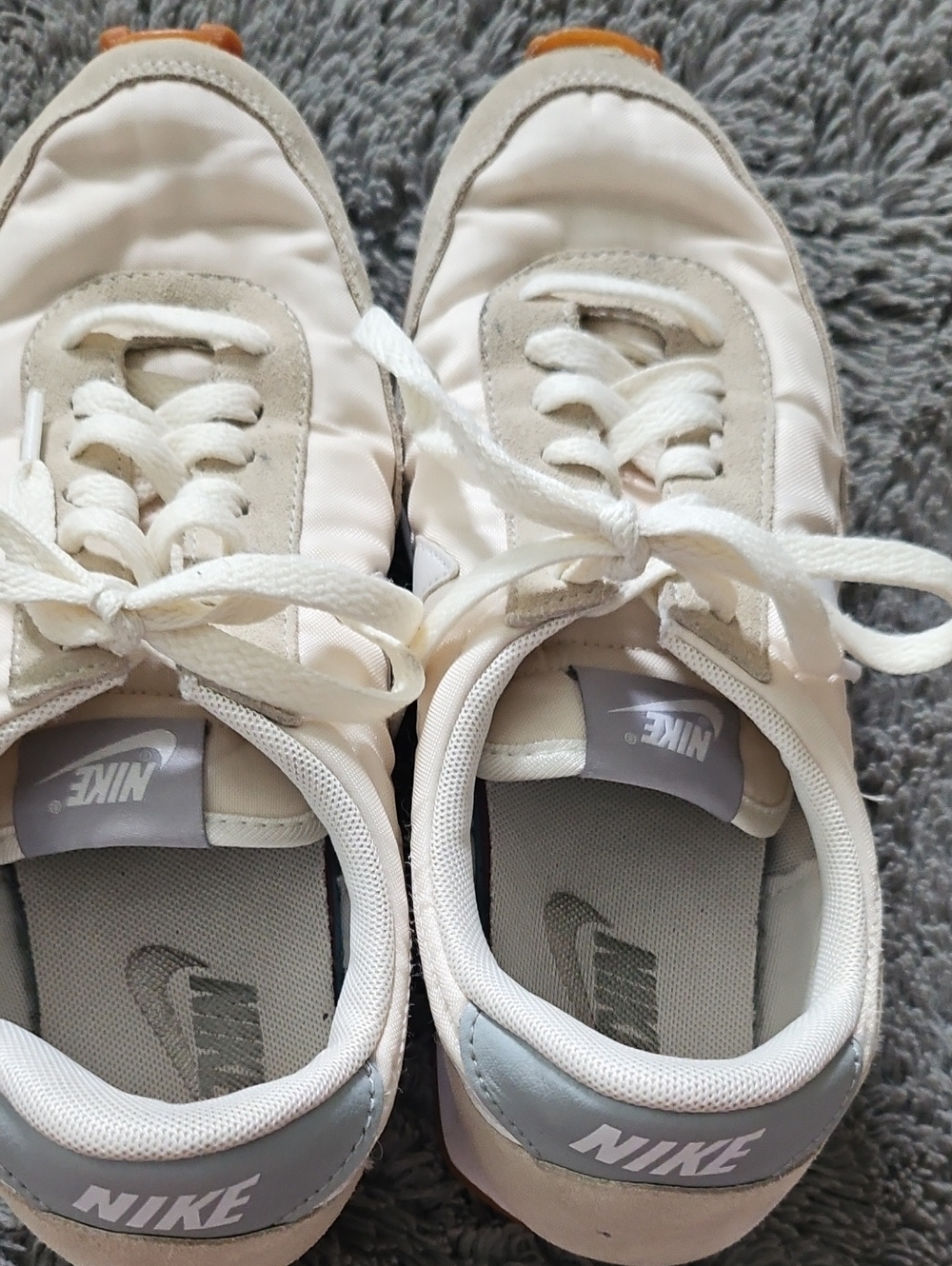 Nike White and Light Gray Low-Top Sneakers